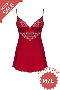 画像1: 【30%OFF】アウトレット｜M/L |Ingridia chemise & thong |スリップドレス＆タンガ2点セット・レッド | obsessive 高級Sexyランジェリー・輸入下着・ランジェリー  ※サイズ交換NG・クーポン対象外・メール便対象※ (1)