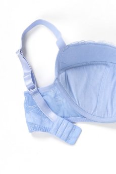 画像14: 【SALE】KAIRA-blue-B214 | グラマー向け美乳ブラ・ストラップ太め・バストサロン推奨・プランジブラ・B〜Hカップ・ブルー | ewabien エヴァビアン輸入下着・高級ランジェリー （再入荷なし） (14)