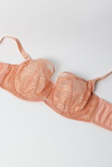 画像9: MARISA apricot B161 | フルカップ・パッドなし・ワイヤーブラ・一枚レース・大きいサイズ・B〜Jカップ・アプリコット | ewabien エヴァビアン| 輸入下着・高級ランジェリー  (9)