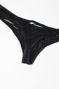 画像15: Lune-Bellis-corset & thong |  ガーターベルト付きコルセット＆タンガ2点セット（ワイヤーあり・シースルー・ストライプ・ブラック）  | Exquisite 高級ランジェリー【即日発送・サイズ交換NG】輸入下着・ランジェリー    (15)