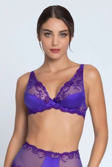 画像7: ACC7480-OB｜Linge C80｜パットなしハーフカップブラ シルク混 バイオレット｜Lise Charmel リズシャルメル【サイズ交換NG】  輸入下着・高級ランジェリー  (7)