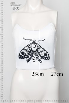 画像9: Moon-Butterfly-Corset  | コルセット・ホワイト・バタフライプリント・サテン・シルク混 | LA MUSA ラミューザ| ラミューザ LA MUSA 輸入下着・ 高級ランジェリー  （在庫限り） (9)