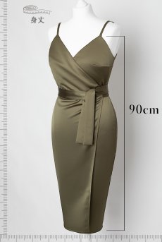 画像9: Golden-Olive-Dress  | ラップドレス・オリーブグリーン・シルク混 | LA MUSA ラミューザ| ラミューザ LA MUSA 輸入下着・ 高級ランジェリー  （在庫限り） (9)