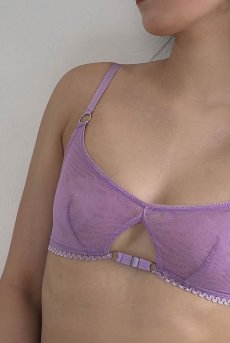 画像7: Tri Bandeau Brassiere LA｜ノンパテッドブラジャー・パッドポケット有・シアー・ラベンダー | Lilose リローズ【サイズ交換NG】※メール便対象商品※   日本製   (7)