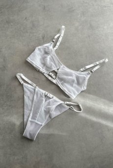 画像12: Tri Bandeau Brassiere WH｜ノンパテッドブラジャー・パッドポケット有・シアー・ホワイト | Lilose リローズ【サイズ交換NG】※メール便対象商品※   日本製   (12)