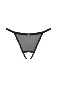 画像2: Celia Noir Crotchless thong | クロッチレスタンガ（オープンクロッチ・レース・シースルー・ブラック）| Obsessive 高級Sexyランジェリー【即日発送・サイズ交換NG】※メール便対象※輸入下着・ランジェリー   (2)