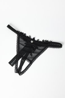 画像9: Celia Noir Crotchless thong | クロッチレスタンガ（オープンクロッチ・レース・シースルー・ブラック）| Obsessive 高級Sexyランジェリー【即日発送・サイズ交換NG】※メール便対象※輸入下着・ランジェリー   (9)