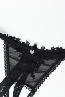 画像11: Celia Noir Crotchless thong | クロッチレスタンガ（オープンクロッチ・レース・シースルー・ブラック）| Obsessive 高級Sexyランジェリー【即日発送・サイズ交換NG】※メール便対象※輸入下着・ランジェリー   (11)