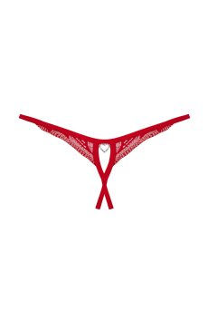 画像2: Chilisa crotchless thong | クロッチレスタンガ（オープンクロッチ・レース・シースルー・レッド）| Obsessive 高級Sexyランジェリー【即日発送・サイズ交換NG】※メール便対象※輸入下着・ランジェリー   (2)