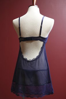 画像19: Nightly Blue chemise  |スリップドレス＆タンガ（ワイヤーあり・シースルー・ネイビー） | Obsessive 高級Sexyランジェリー【即日発送・サイズ交換NG】※メール便対象商品※輸入下着・ランジェリー   (19)