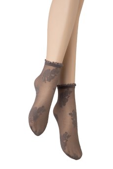 画像5: FANNY Socks grafitto  | ショートストッキング・花柄・グレー | Veneziana ベネチアナ【即日発送・サイズ交換NG】※2足までメール便対象※  (5)