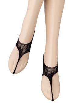 画像4: JAPANESSE Foot nero  | フットカバー・レース柄・足袋風・ブラック | Veneziana ベネチアナ【即日発送・サイズ交換NG】※2足までメール便対象※  (4)