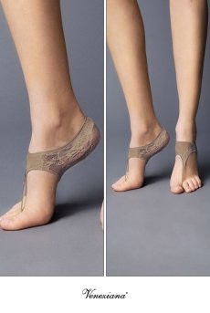 画像2: JAPANESSE Foot beige  | フットカバー・レース柄・足袋風・ベージュ | Veneziana ベネチアナ【即日発送・サイズ交換NG】※2足までメール便対象※  (2)